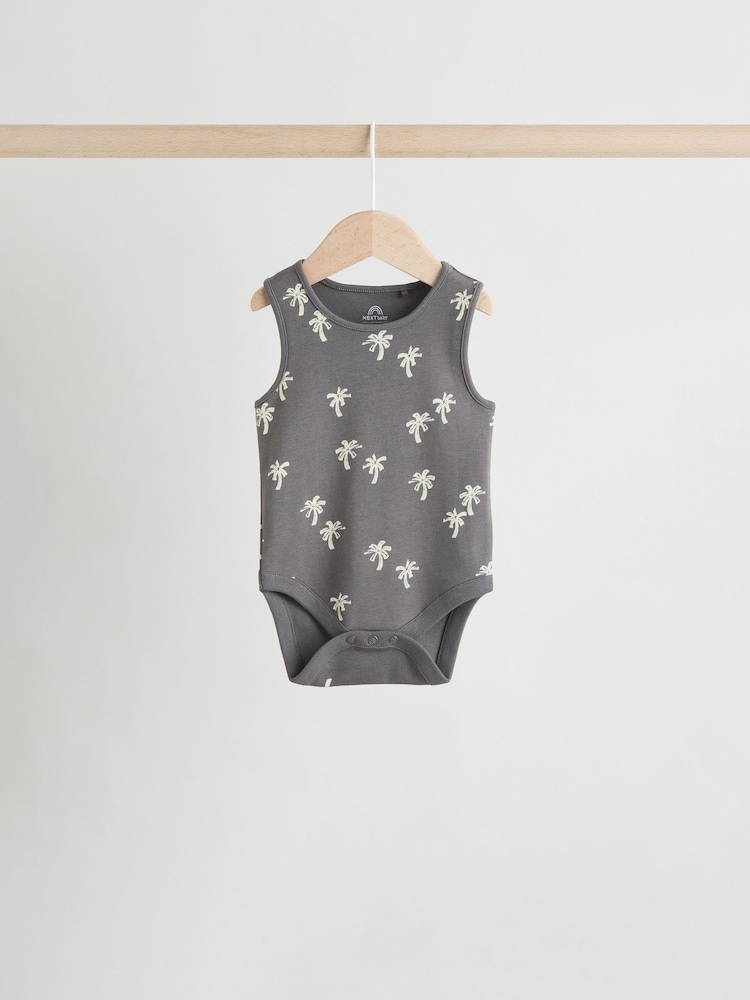 Imprimé tropical monochrome/Cream - Bébé débardeur Bodies 5 Lot - Image 3 of 13