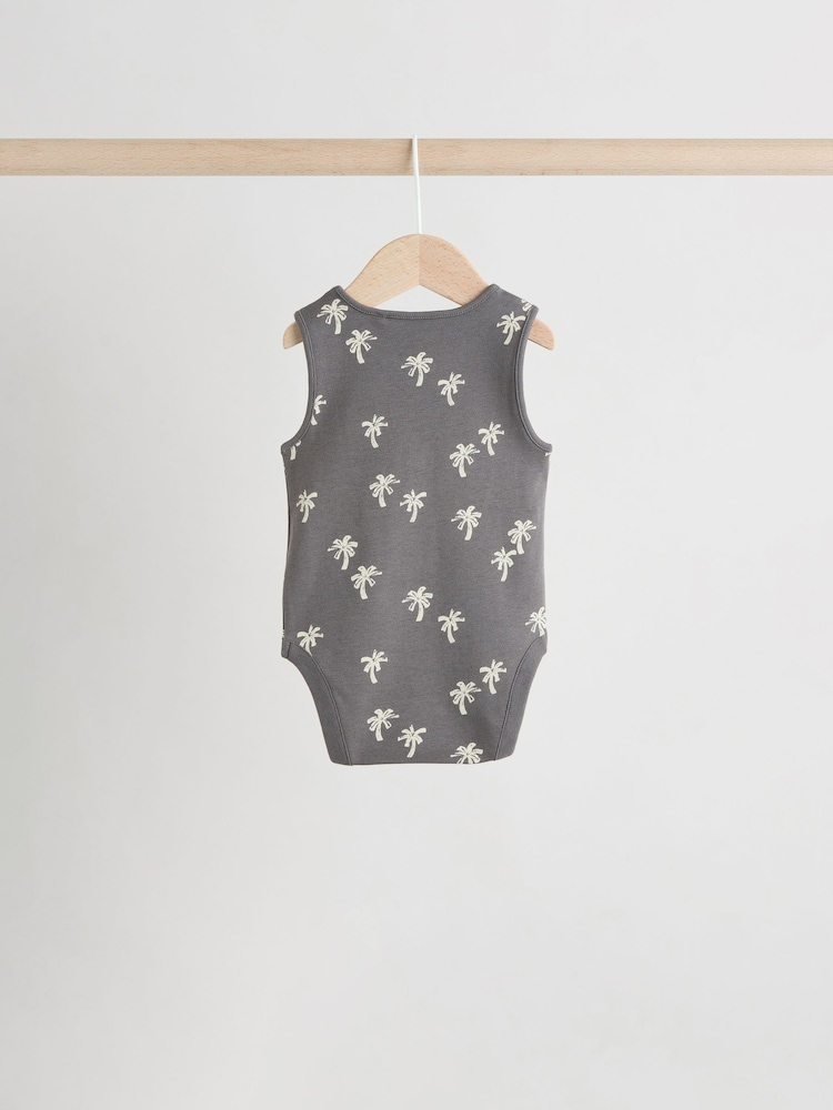 Imprimé tropical monochrome/Cream - Bébé débardeur Bodies 5 Lot - Image 8 of 13