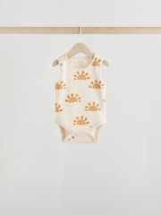 Cream/ Blue/ Orange Sea Character 100% Cotton Baby Vest Bodysuits 5 Pack - Image 3 of 13
