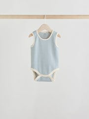 Cream/ Blue/ Orange Sea Character 100% Cotton Baby Vest Bodysuits 5 Pack - Image 5 of 13