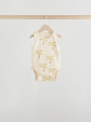 Cream/ Blue/ Orange Sea Character 100% Cotton Baby Vest Bodysuits 5 Pack - Image 7 of 13