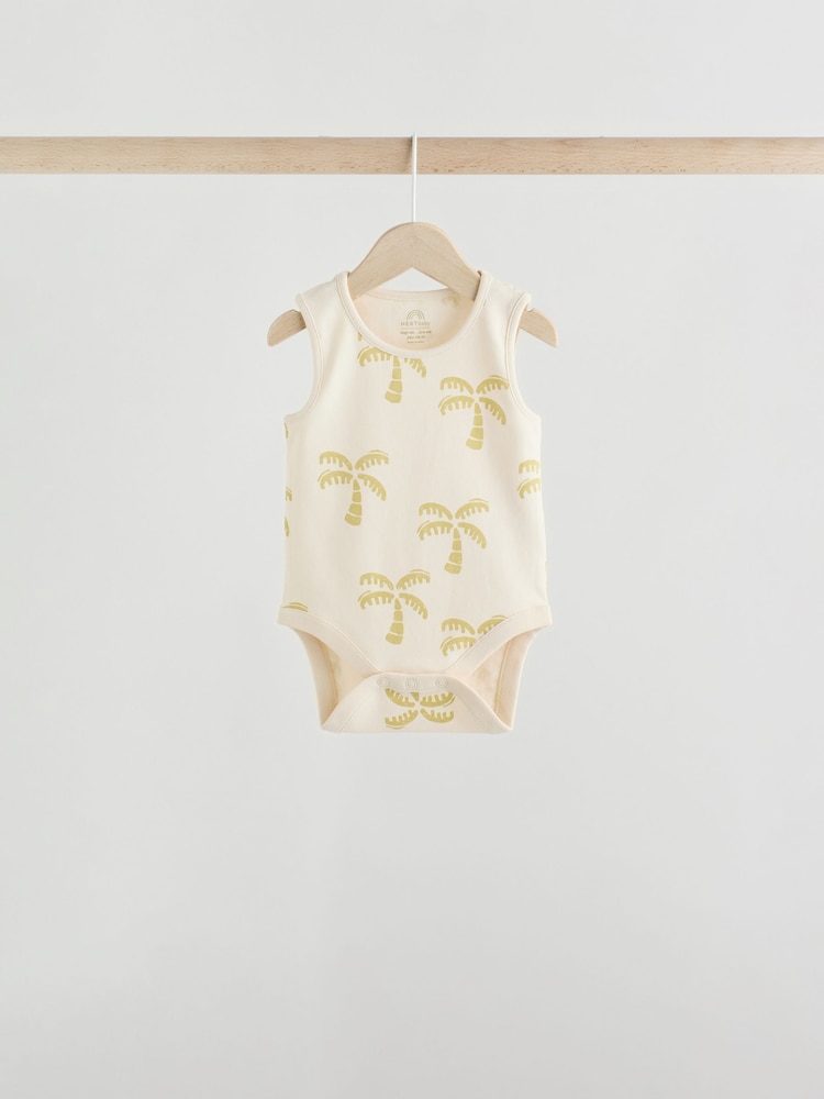 Cream/ Blue/ Orange Sea Character 100% Cotton Baby Vest Bodysuits 5 Pack - Image 7 of 13