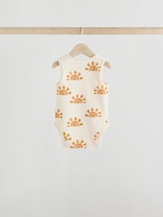 Cream/ Blue/ Orange Sea Character 100% Cotton Baby Vest Bodysuits 5 Pack - Image 8 of 13