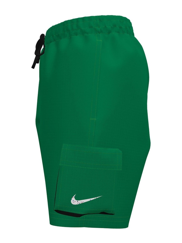 Nike Green Voyage Cargo Pocket 6 Inch Swim Shorts - Image 8 of 8
