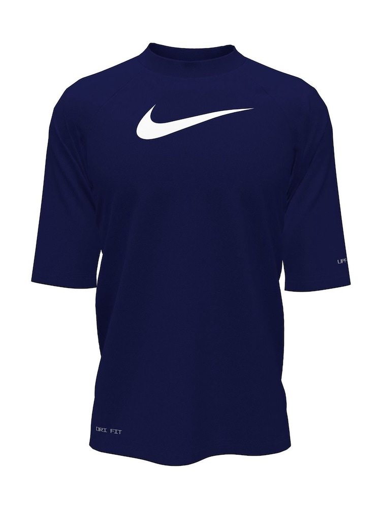 Nike Navy Sun Safe Hydroguard Short Sleeve Rash Vest - Image 6 of 6