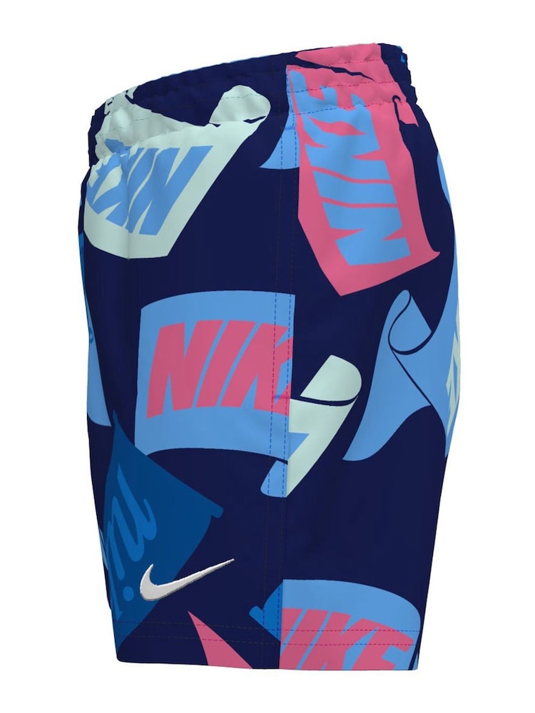 Nike Navy Logo Print 4 Inch Volley Shorts - Image 3 of 3 Nike Navy Logo Print 4 Inch Volley Shorts - Image 3 of 3