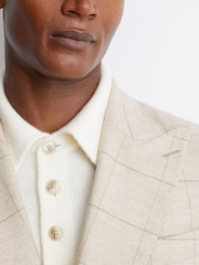 Reiss Elion Wool Windowpane-Check Double-Breasted Blazer - 10şəkildən 7 şəkil
