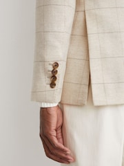 Reiss Elion Wool Windowpane-Check Double-Breasted Blazer - 10şəkildən 8 şəkil