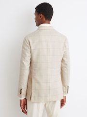 Reiss Elion Wool Windowpane-Check Double-Breasted Blazer - 10şəkildən 9 şəkil