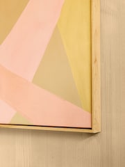 Yellow Abstract Hugging People Framed Canvas Wall Art - Image 3 of 6