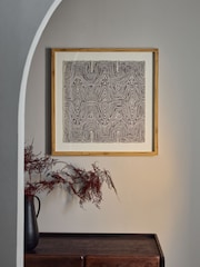 Natural Framed Textile Abstract Wall Art - Image 2 of 5