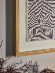 Natural Framed Textile Abstract Wall Art - Image 3 of 5
