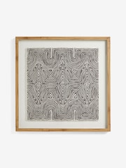 Natural Framed Textile Abstract Wall Art - Image 4 of 5