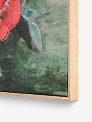 Coral Pink Painted Tropical Floral Framed Wall Art - Image 4 of 6