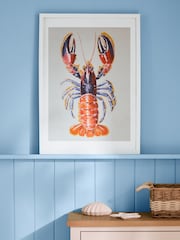 Orange Lobster Print Framed Wall Art - Image 1 of 1