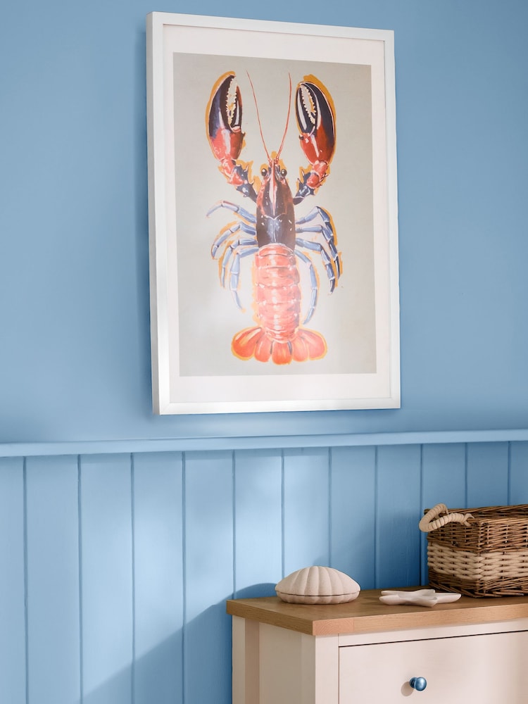 Orange Lobster Print Framed Wall Art - Image 2 of 4