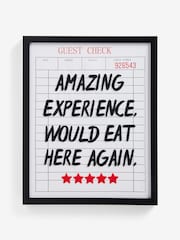 Black/White Embroidered Would Eat Here Again Slogan Wall Art - Image 2 of 5