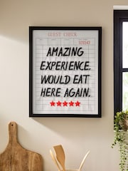 Black/White Embroidered Would Eat Here Again Slogan Wall Art - Image 3 of 5