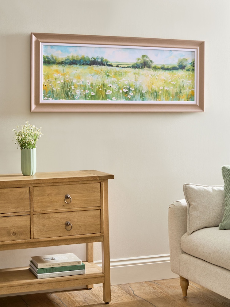 Yellow Spring Meadow Landscape Wall Art - Image 2 of 5