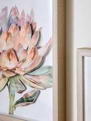 Set of 2 Pink 3D Floral Print Protea Wall Art - Image 3 of 5