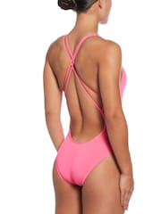 Nike Pink Hydrastrong Solid Spiderback One Piece Swimsuit - Image 2 of 5