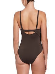 Nike Brown V-Neck One Piece Swimsuit - Image 2 of 6