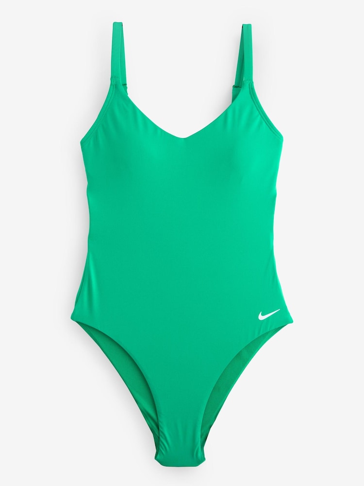 Nike Green V-Neck One Piece Swimsuit - Image 1 of 1