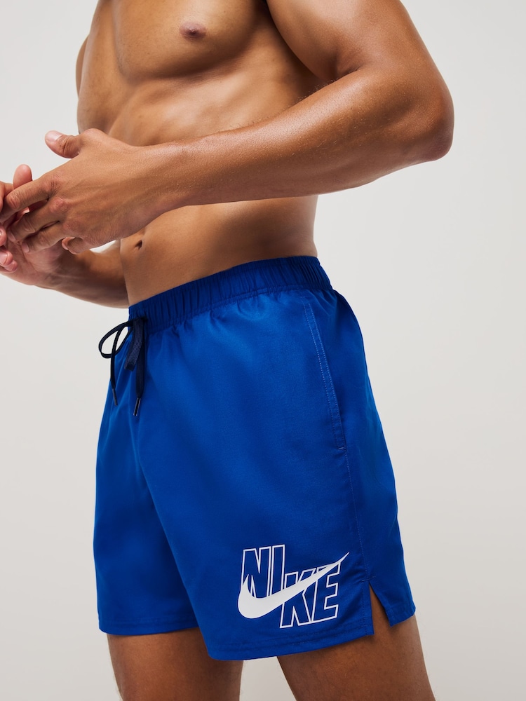 Blue Split Logo 5 Inch Swim Shorts - Image 1 of 7 Blue Split Logo 5 Inch Swim Shorts - Image 1 of 7
