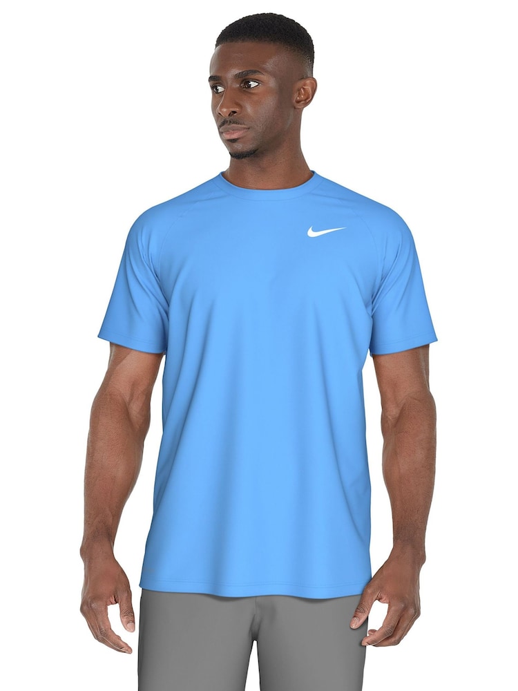 Nike Blue Short Sleeve Hydroguard Rash T-Shirt - Image 1 of 4