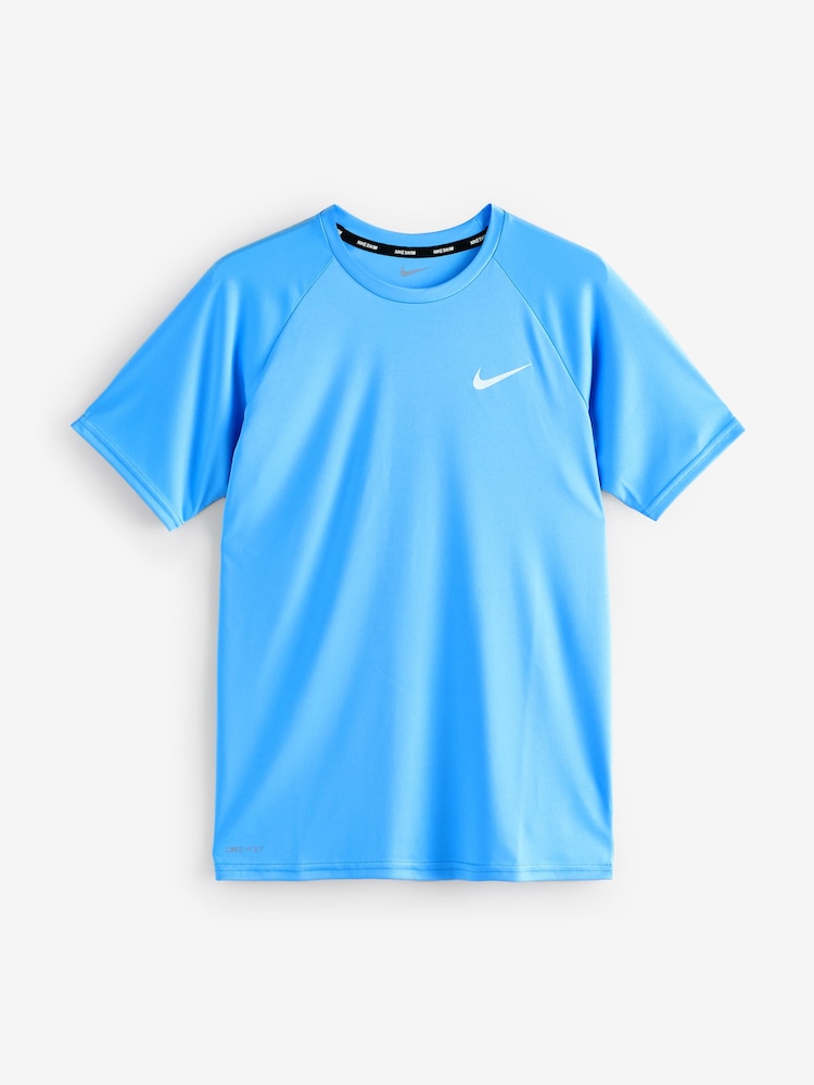 Nike Blue Short Sleeve Hydroguard Rash T-Shirt - Image 4 of 4