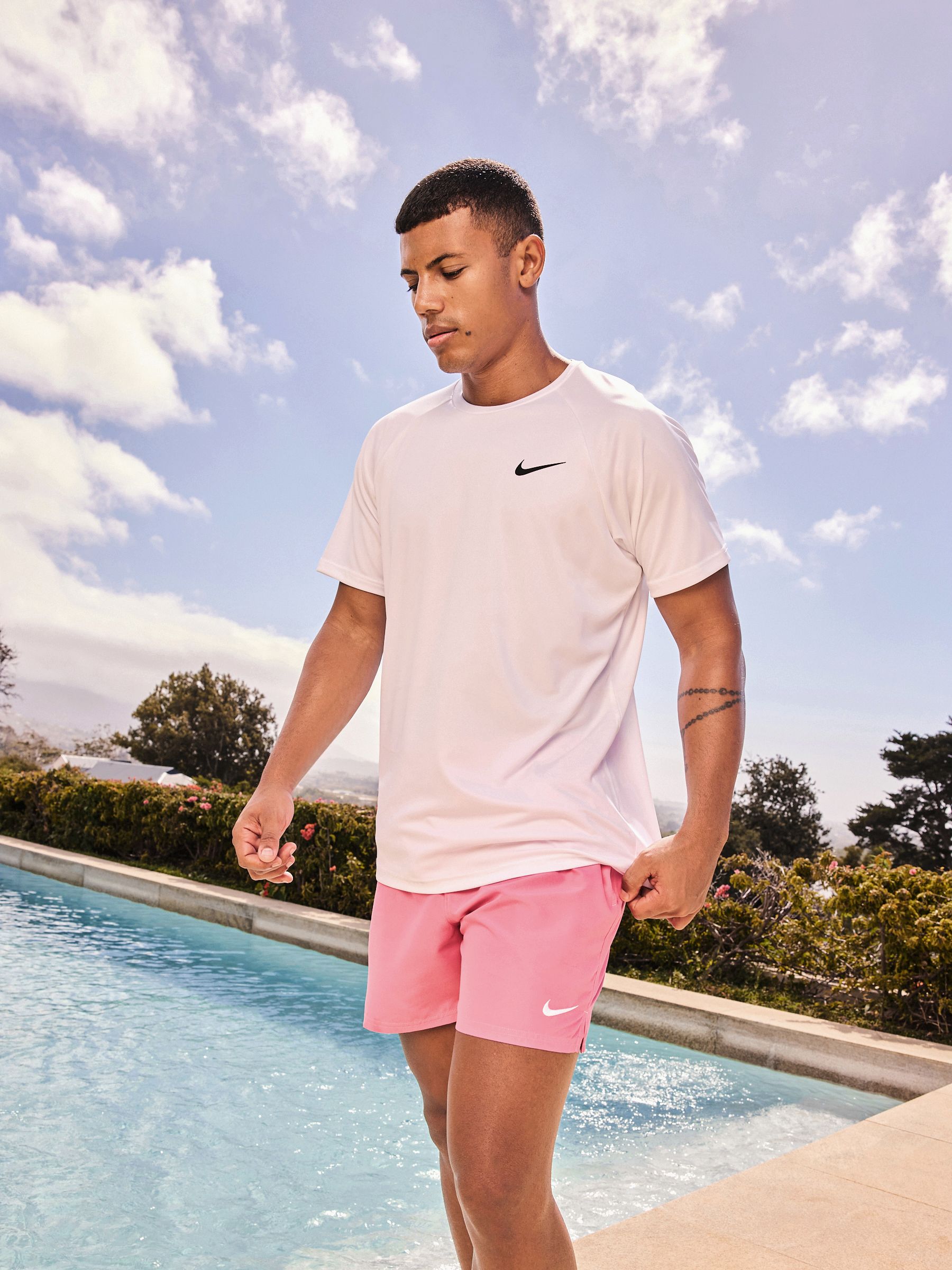 Nike White Short Sleeve Hydroguard Rash T-Shirt