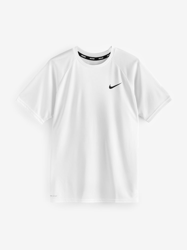 Nike White Short Sleeve Hydroguard Rash T-Shirt - Image 11 of 11
