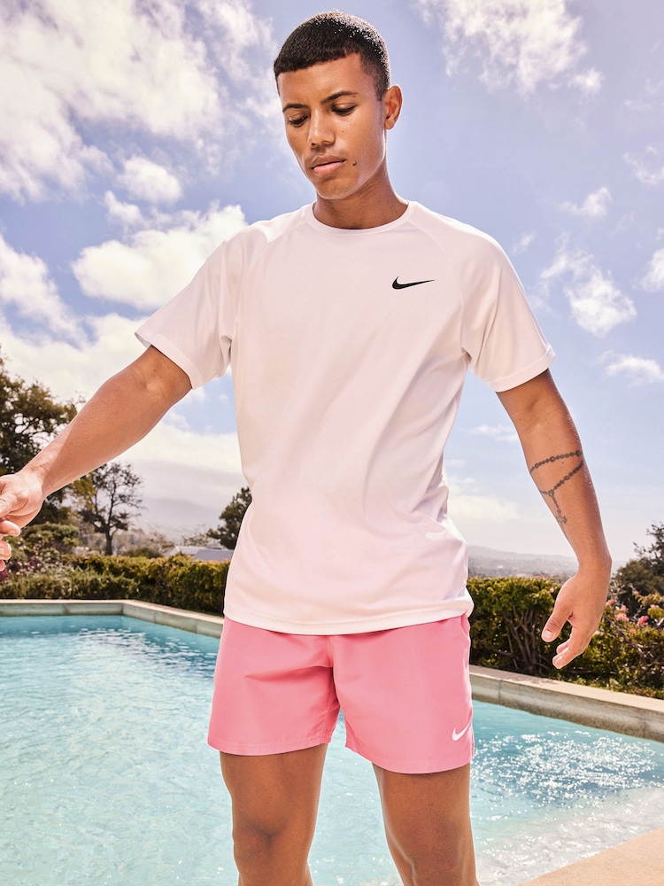 Nike White Short Sleeve Hydroguard Rash T-Shirt - Image 2 of 11 Nike White Short Sleeve Hydroguard Rash T-Shirt - Image 2 of 11
