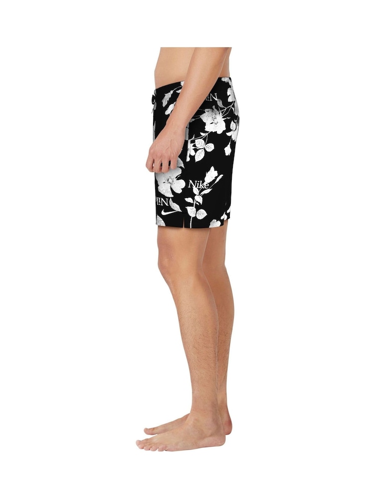 Nike Black Floral Print 7 Inch Swim Shorts - Image 4 of 4 Nike Black Floral Print 7 Inch Swim Shorts - Image 4 of 4