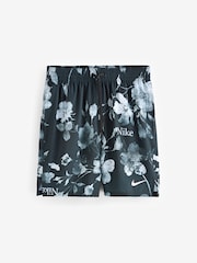 Nike Black Floral Print 7 Inch Swim Shorts - Image 5 of 5