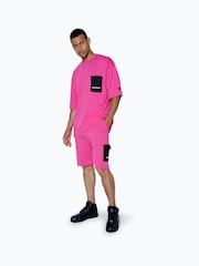 Hype. Pink CONTINU8 Unisex Fuschia Cargo Pocket Boxy T-Shirt - Image 2 of 3