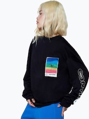 Hype. CONTINU8 Unisex Square Spectrum Boxy Long Sleeve Black T-Shirt - Image 1 of 4