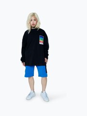 Hype. CONTINU8 Unisex Square Spectrum Boxy Long Sleeve Black T-Shirt - Image 3 of 4