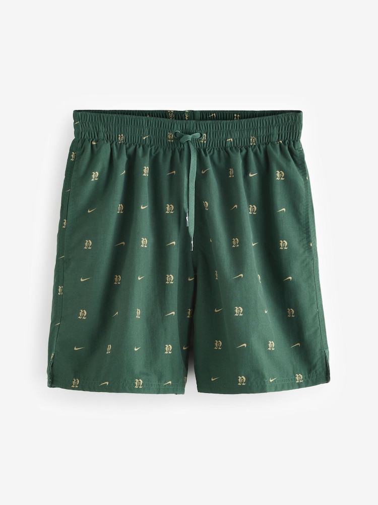 Nike Green Luxe Letter Logo 7 Inch Volley Swim Shorts - Image 1 of 1
