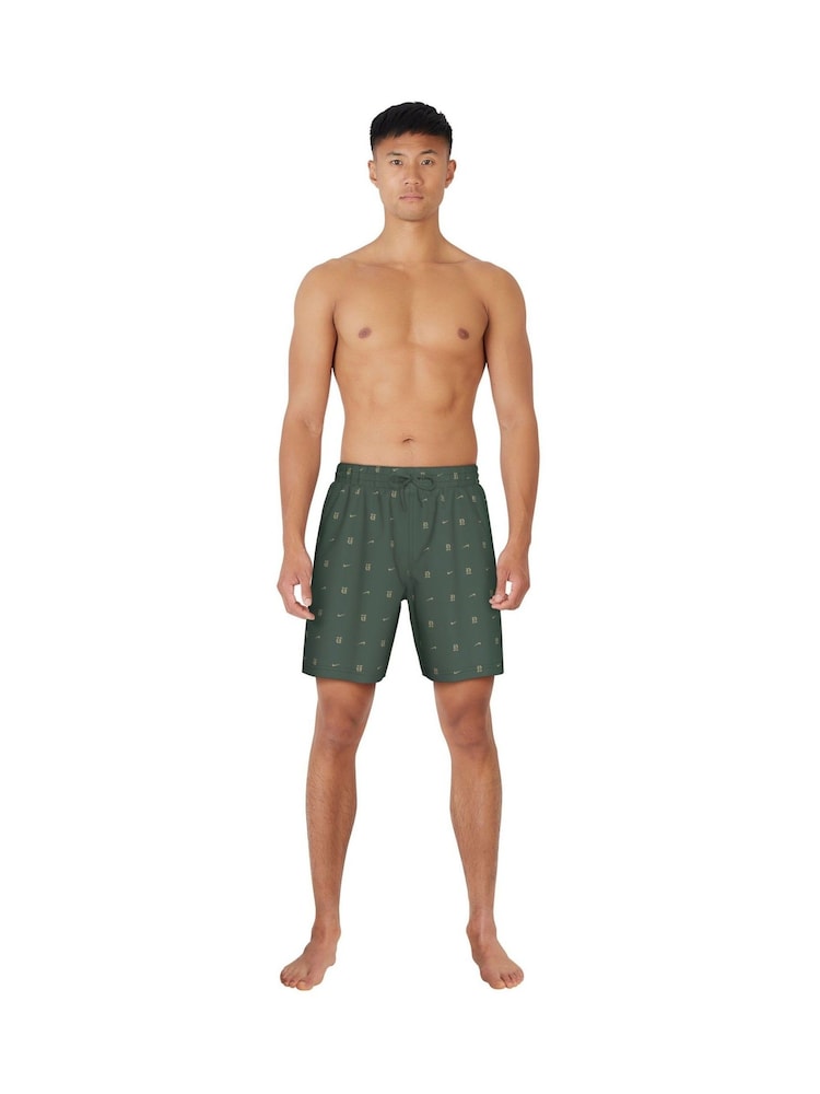 Nike Green Luxe Letter Logo 7 Inch Volley Swim Shorts - Image 2 of 5