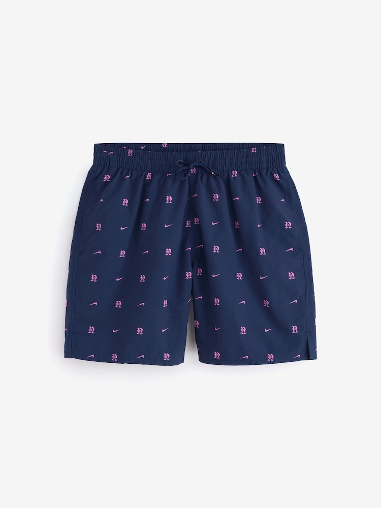 Nike Navy Luxe Letter Logo 7 Inch Volley Swim Shorts - Image 1 of 1