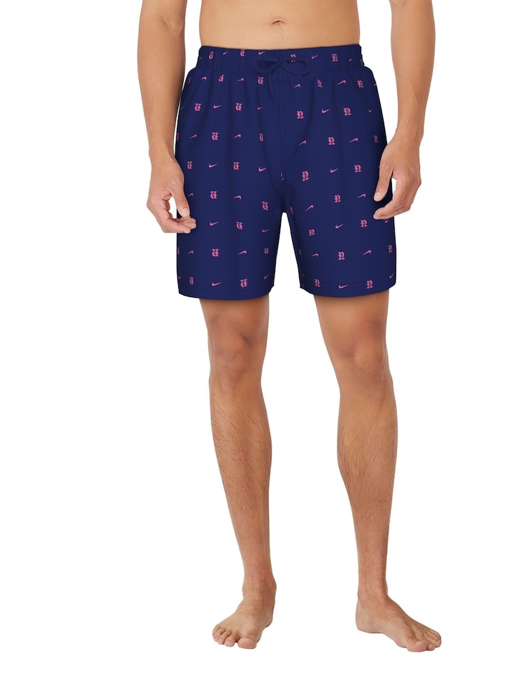 Nike Navy 7 Inch Luxe Letter Logo 7 Inch Volley Swim Shorts - Image 1 of 5 Nike Navy 7 Inch Luxe Letter Logo 7 Inch Volley Swim Shorts - Image 1 of 5