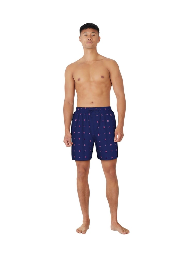 Nike Navy Luxe Letter Logo 7 Inch Volley Swim Shorts - Image 2 of 5