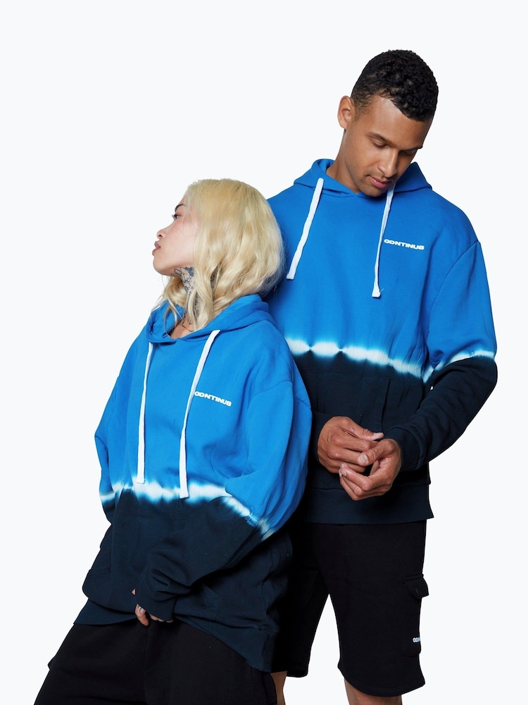 Hype. Blue CONTINU8 Unisex Tie-Dye Boxy Hoodie - Image 4 of 4