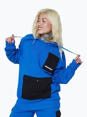 Hype. Blue CONTINU8 Unisex Cobalt Cargo Pocket Boxy Hoodie - Image 2 of 4