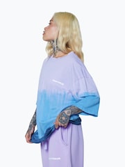 Hype. Purple CONTINU8 Unisex Tie Dye Skater Globe Boxy T-Shirt - Image 2 of 4