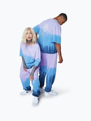 Hype. Purple CONTINU8 Unisex Tie Dye Skater Globe Boxy T-Shirt - Image 3 of 4