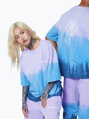 Hype. Purple CONTINU8 Unisex Tie Dye Skater Globe Boxy T-Shirt - Image 4 of 4