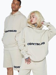Hype. CONTINU8 Unisex Cream Shorts - Image 2 of 2