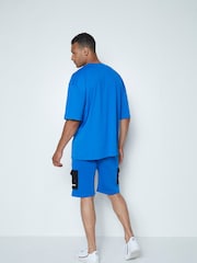 Blauw - Hype. CONTINU8 Unisex Cargo Pocket Shorts - Image 2 of 5